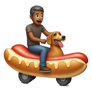 Man riding a hotdog sticker