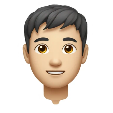 Laotien man with fair skin, round asian eyes,  sticker