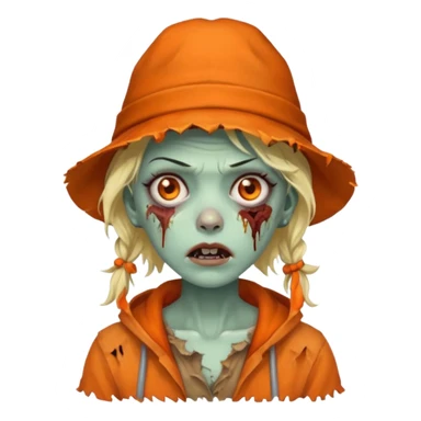 zombie woman in orange hats sticker