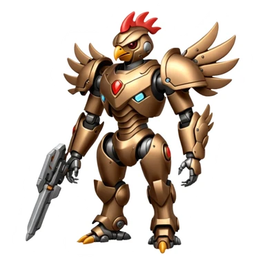 Mecha battle chicken humanoid creature but more human than chicken sticker