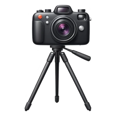 Emoji of a photo camera on a tripod, iPhone emoji style. Flat design, smooth gradients, rounded edges, soft shadows, clean look, white background sticker
