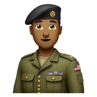 Soldier with beret saluting sticker