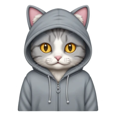 Cat wearing a hoodie sticker