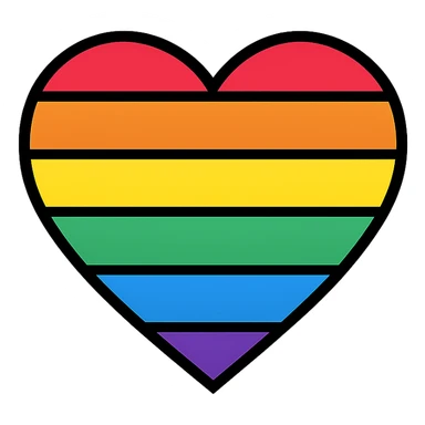 homosexual pride flag in heart shape, no text sticker