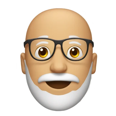 bald man with beard and glasses birthday hat sticker