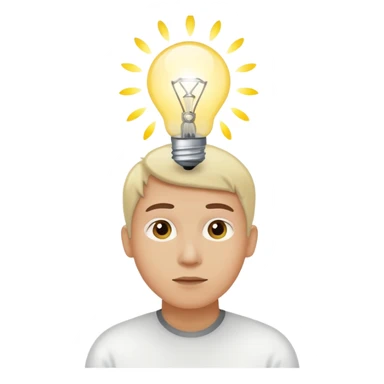 uma pessoa pensando e surge uma boa ideia na lampada sticker
