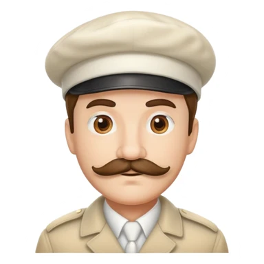 man with mustache and white beret sticker