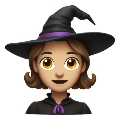 Witch with brown hair smirking sticker