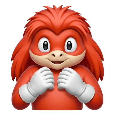 Sonic the hedgehogs friend knuckles a red animal with peach arms and white gloves he’s a echidna sticker