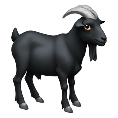 Goat standing on a black knight on the ground sticker