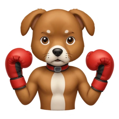 dog with boxing gloves sticker