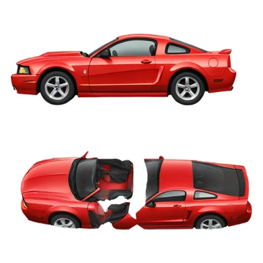 Red 2003 mustang car  sticker