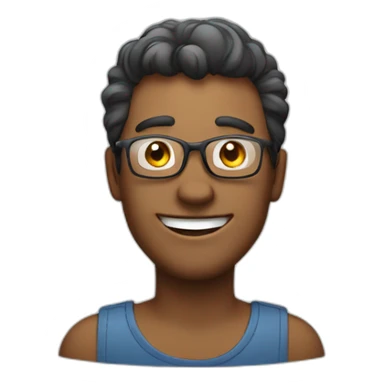 Happy men with glass sticker