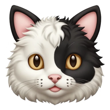 Cute cat black and white stain like a cow sticker