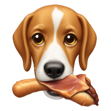 Dog eating chicken leg sticker