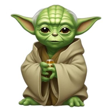 Yoda qui boit de la bière sticker
