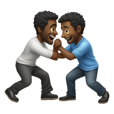 Two black men playing twister game  sticker