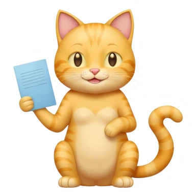 cute yellow smiling cat with full body with note and no clothes sticker