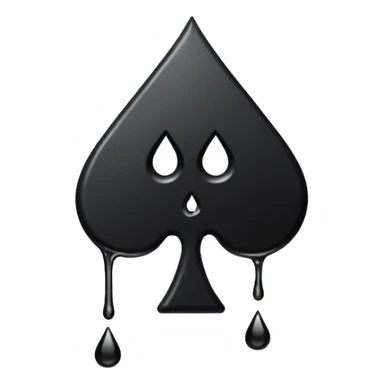 Ace of spades black very  slimey drip effect. White background sticker