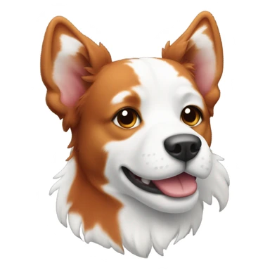 Red healer with more white than red sticker