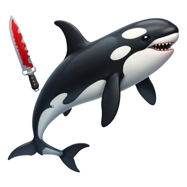 orca holding a bloody knife sticker