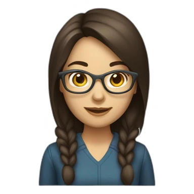 brunett girl software developer with a computer sticker