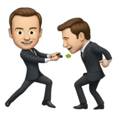 Macron hitting Elon Musk sticker