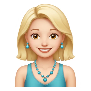 girl with a molecule necklace sticker