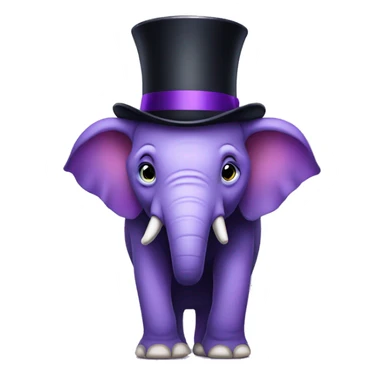 Purple elephant with top hat sticker