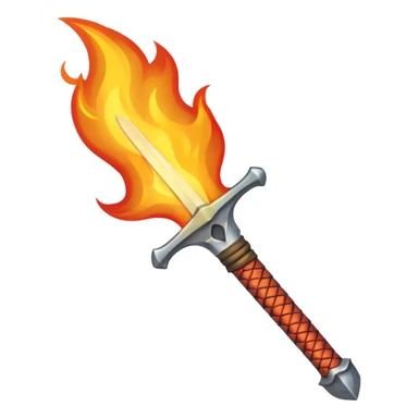 a sword blade on fire emoji sticker