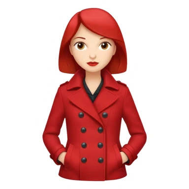 chic red pea coat for women, double-breasted sticker