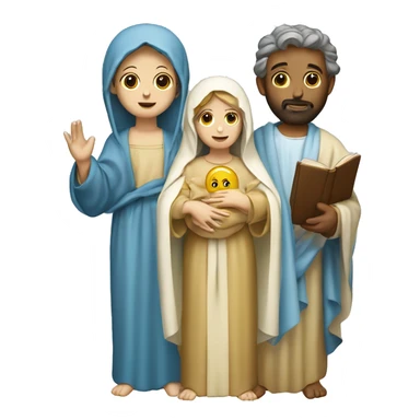 Virgin Mary, Saint Joseph and the child God sticker