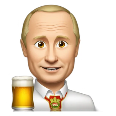 Vladimir putin with beer sticker