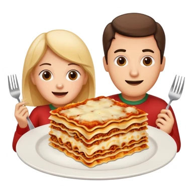 me and my boyfriend with lasagna sticker