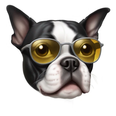 Boston terrier wearing sunglasses sticker
