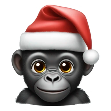 Baby gorilla with a Christmas hat  sticker