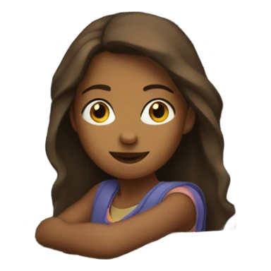 Brown girl in car interior sticker