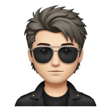 fair man with cool hair with square dark shades sticker