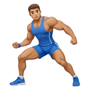 buff man with blue shorts lunges sticker