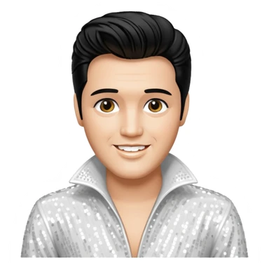 Elvis Presley with white sequin outfit sticker