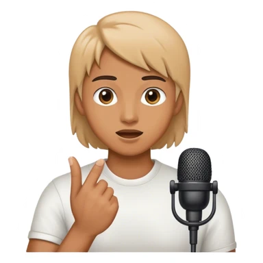 Hand tapping a mic sticker