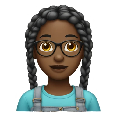 A black girl with braids and braces with glasses  sticker