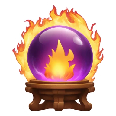fortune telling ball in fire sticker