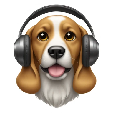 Dog wearing headphones  sticker
