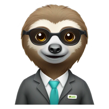 cute sloth call center agent, head only sticker