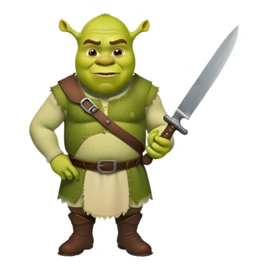 Shrek with a knife sticker