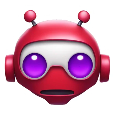 Red robot with purple eyes face cute  sticker