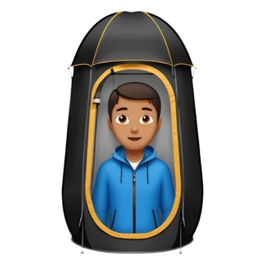 black Tall Oval Narrow Pop up one person tent  sticker