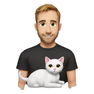 Squeezie avec Jumbo le chat sticker