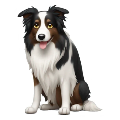 Border collie with beautiful long hair sticker